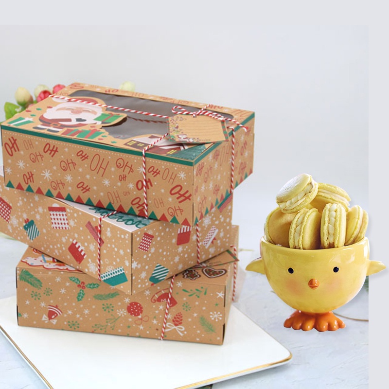 3 / 6 / 12pcs / Pak Kotak Permen Bahan Kertas Kraft Gaya Eropa Untuk Hadiah Natal