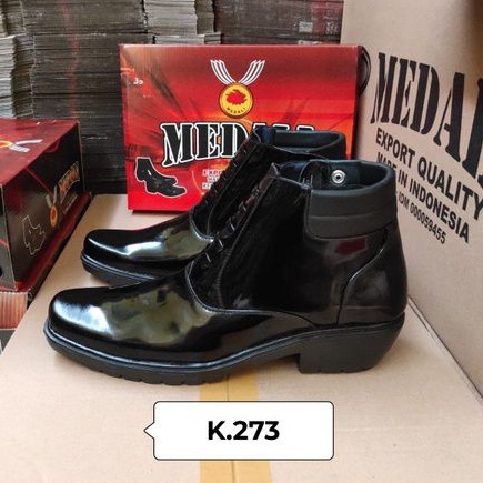 Sepatu kulit PDH pria boots Polri TNI security guard PNS sepatu kerja formal tampil lebih keren