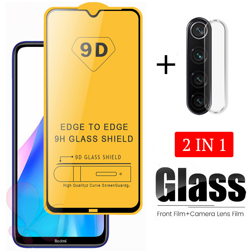 Pelindung Layar Tempered Glass 2 in 1 Untuk Xiaomi POCO M3 POCO X3 NFC Redmi 10A 9T 9 9C 8 8A Dual 8A Pro Redmi Note 9 9s 9pro 8 9 Note7