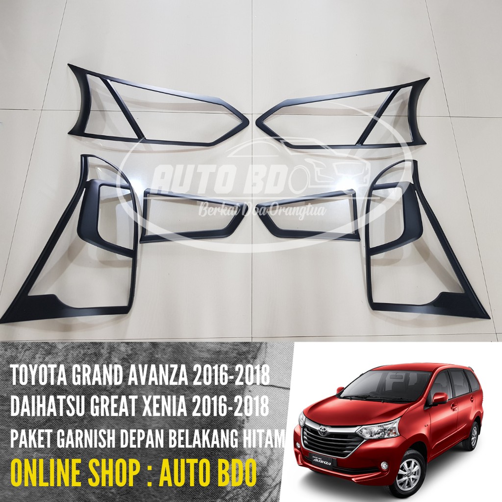 Paket Garnish List Lampu Depan Belakang Grand Avanza Great New Xenia 2016-2018 Hitam