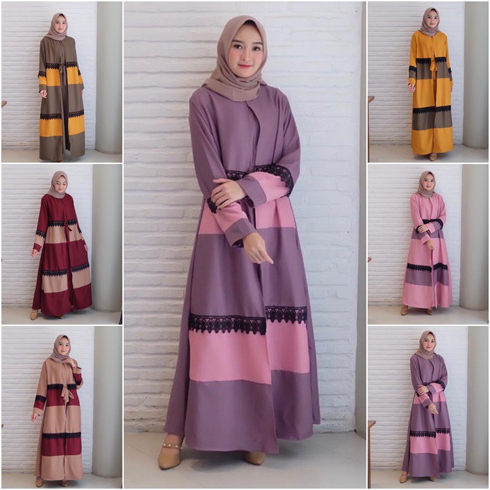 CUCI  GUDANG REINN DRESS Bahan Moscrepe Pakaina Wanita Gamis Panjang Terusan Gamis Wanita Dress Mulim Terbaru