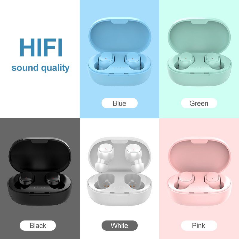 A6S TWS HiFi Bass Headset Earphone Earbuds Sport Bluetooth Wireless Waterproof Gaming Rekomended