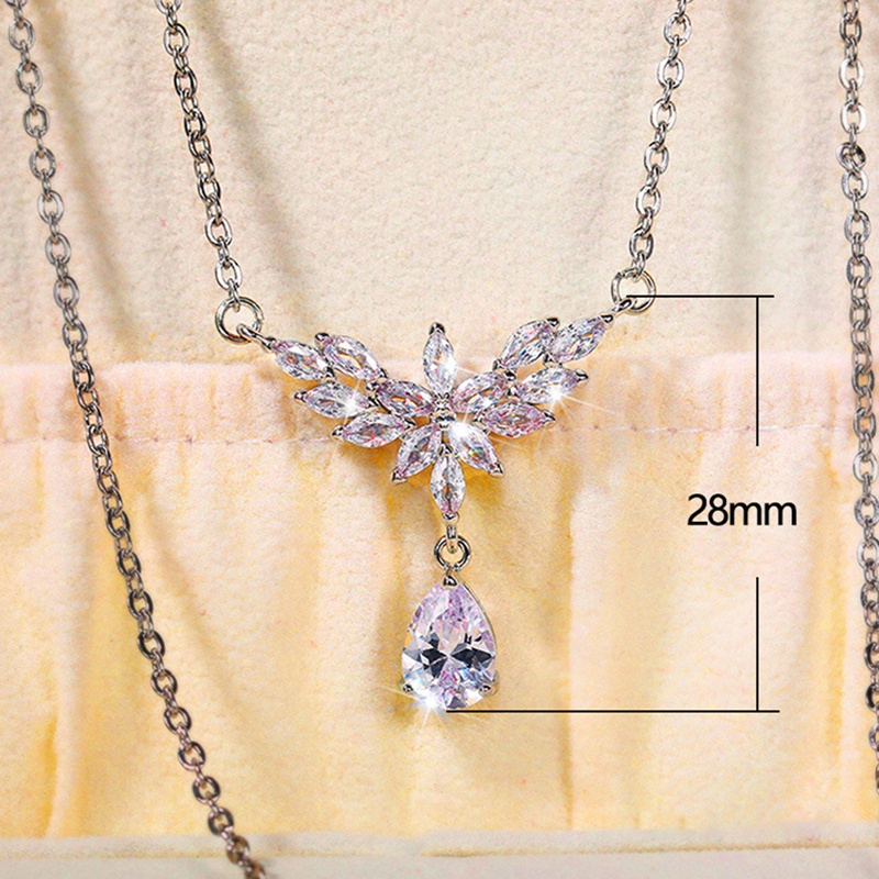 Fancyqube Kalung Liontin Cubic Zirconia Untuk Wanita