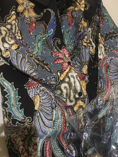 Tulis Batik Hrb026 Kenongo Kemeja Jazv Panjang Pekalongan Padi M L Xl Sogan Tulis Halus Kemeja Batik