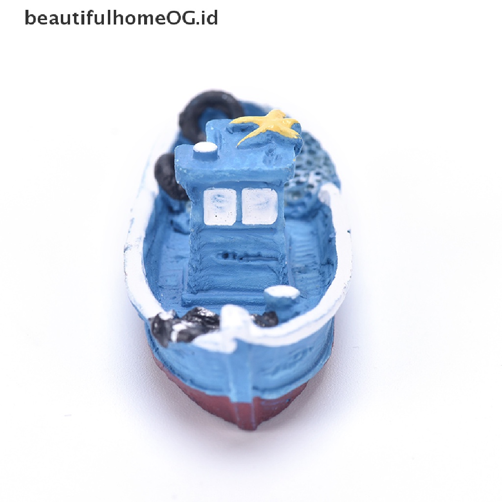 1pc Miniatur Kapal Yacht Untuk Dekorasi Taman