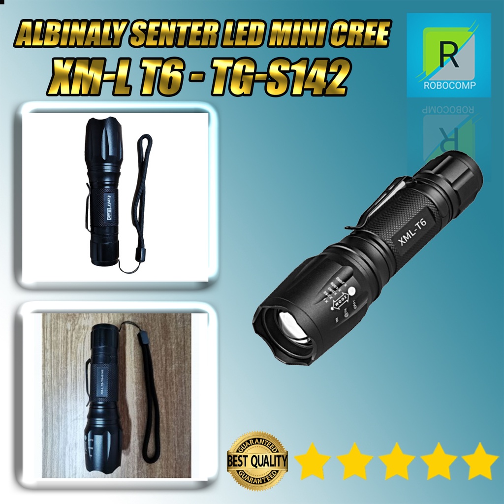Senter Albinaly  LED Mini Cree XM-L T6 - TG-S142 - Black