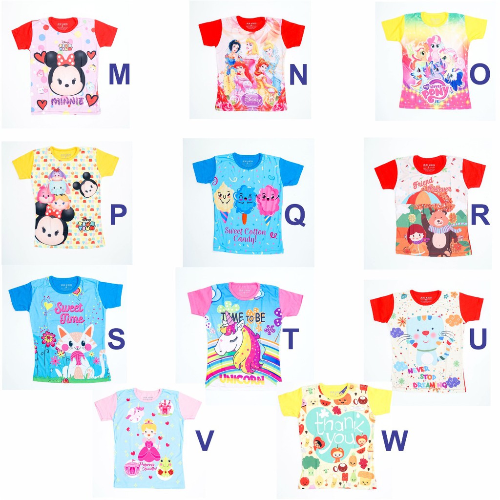 GROSIR TERMURAH KAOS PRINTED KARAKTER MOTIF CEWEK SZ 1-5TH