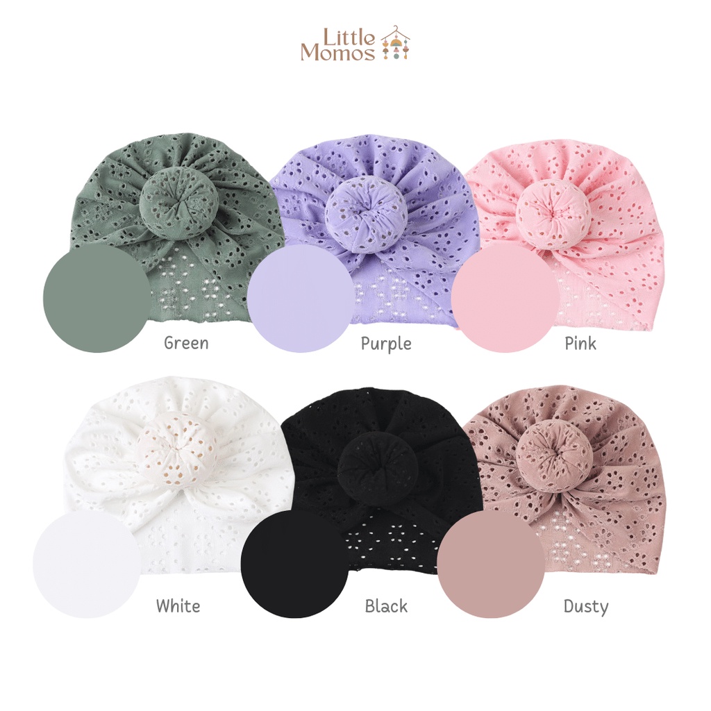 Little Momos Turban Anak Bayi Donut Dot 0-2 tahun - Bandana Bayi Perempuan