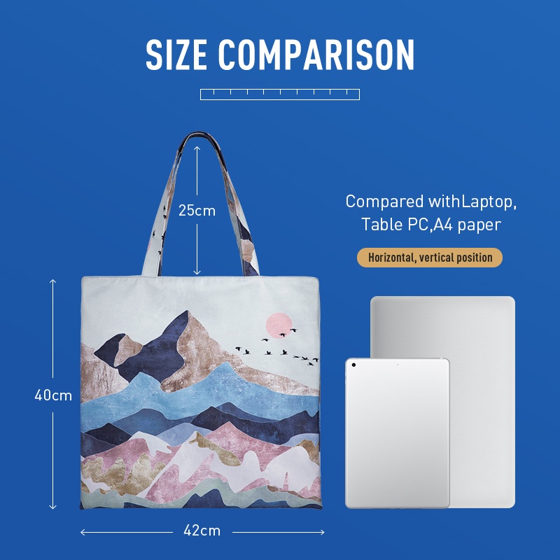 MAH Original Designed Tote Bag Printed Kanvas Tas Wanita Laptop Bag
