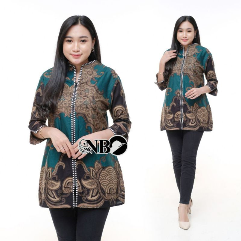 M-L-XL-XXL ATASAN BATIK WANITA MODERN ASJ SA HRB026 MONALISA GENES BLOUSE