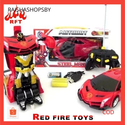 MAINAN MOBIL REMOTE CONTROL ROBOT TRANSFORM FERRARI VENENO ARES