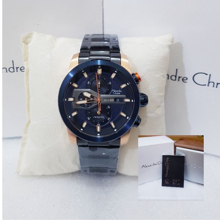 ALEXANDRE CHRISTIE PRIA AC 6559 BLUE ROSEGOLD JAM TANGAN ALEXANDRE CHRISTIE ORIGINAL