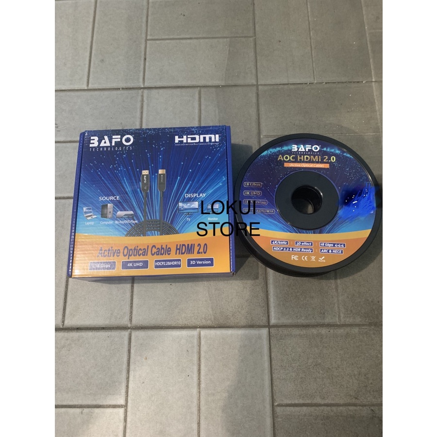 BAFO KABEL HDMI FO FIBER OPTIC 30 METER V2.0 4K / CABLE HDMI FIBER OPTIC V2.0 30M BAFO
