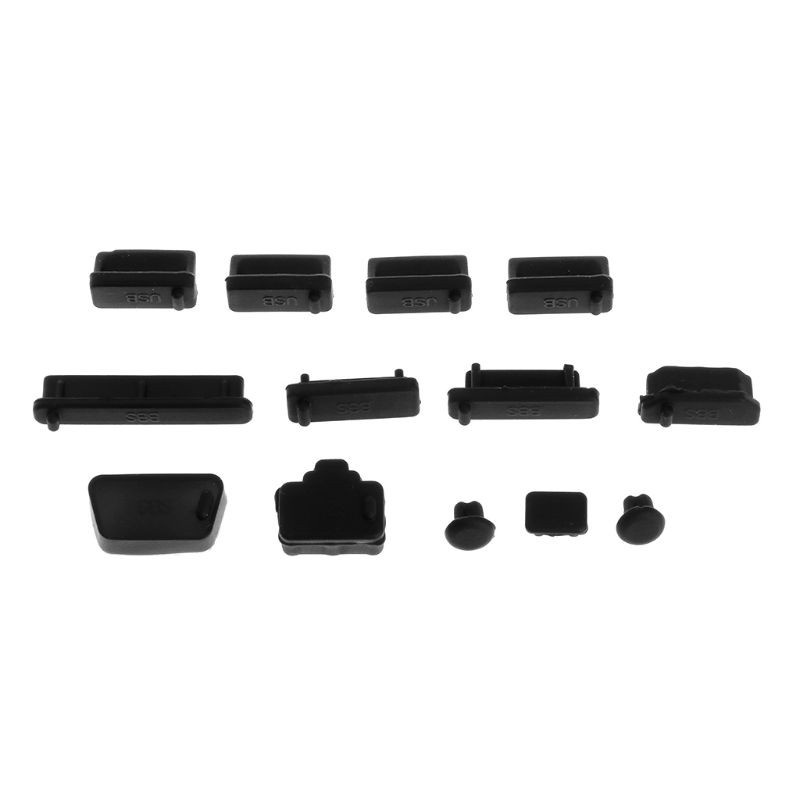 zzz 13PCS Anti-Dust Plugs Soft Silicone Data Port USB Protector Set Laptop Jacks Dustproof Cover Stopper Cover PC Computer Notebook Accessories