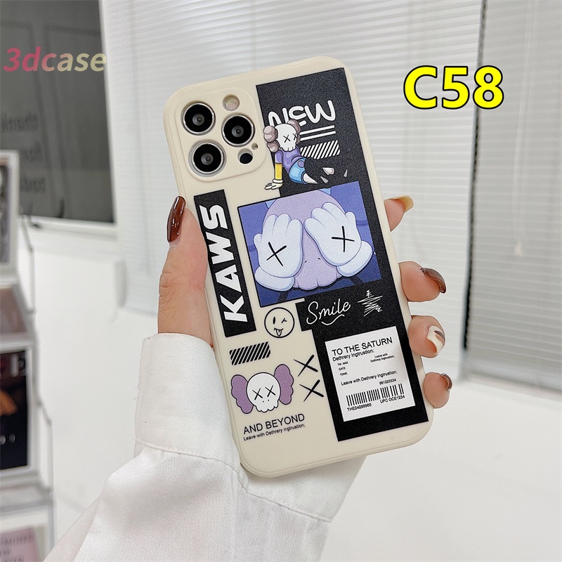 Case Realme C11 2021 C21Y C15 C21 C25 C20 C3 C12 C25S 5 5S 5i C17 7i C1 C25Y C2 C3i 6i C20A realme Narzo 20 10 10A 20A 30A A54 A15 A16 A9 A5 A7 A5S A95 A53 A33 Y12 Y20 A12 Pretty KAWS Bear Silicone Case