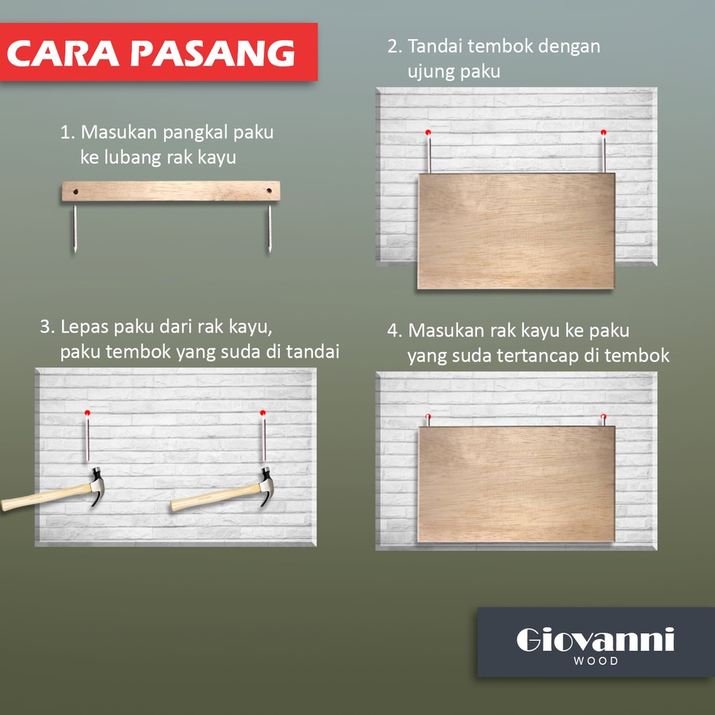 Papan Ambalan Profil panjang 85 cm Rak dinding hiasan dinding rak minimalis