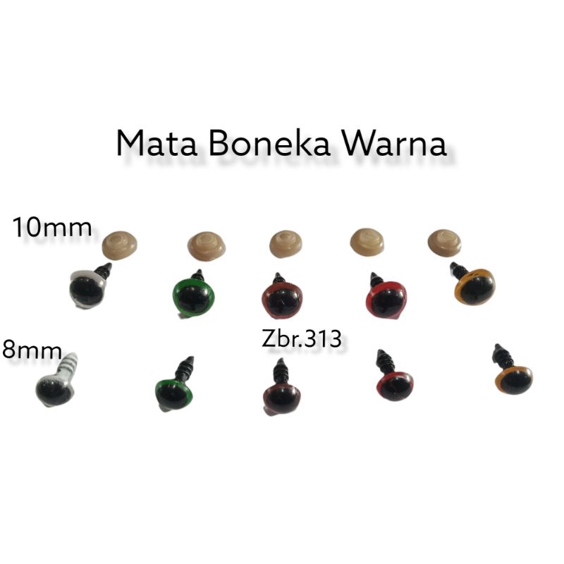 Mata Boneka Warna isi 4 bj