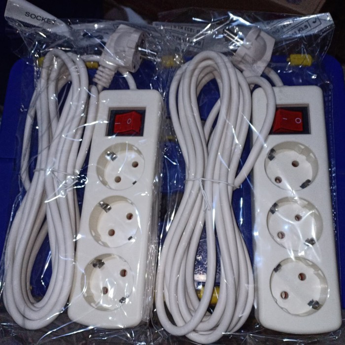 Langsung Order STOP KONTAK 3LOBANG + KABEL 5Meter / SOCKET + KABEL / ROL KABEL 5METER Diskon
