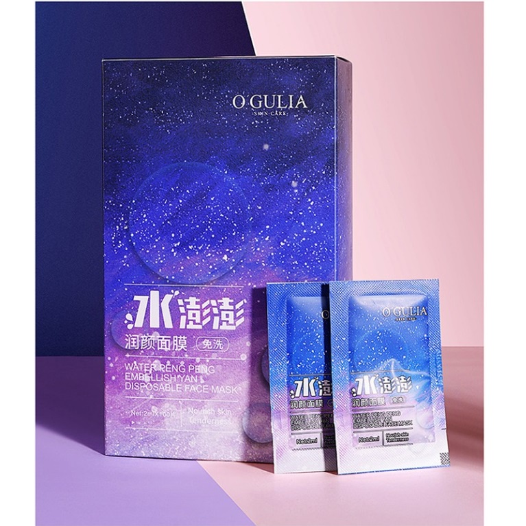 5 Sachet TERMURAH !!! Serum Wajah Korea Ogulia Water Sleeping Facial Sheet Mask / Serum Wajah Glowing Masker Wajah Pemutih dan Glowing / Masker Wajah Organik Serum Jerawat dan Bekasnya Untuk Tidur Skincare Kosmetik Wanita Anti Flek Hitam dan Jerawat