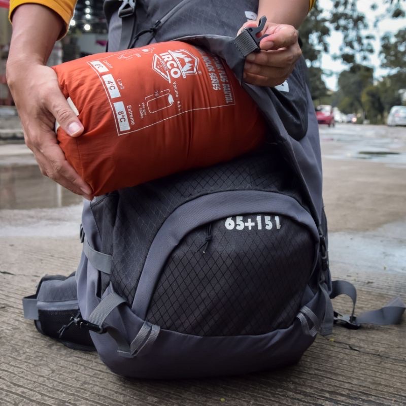 Tas Ransel Carrier Gunung Hiking 65 Liter Pria Original - Irco Baladewa Hitam