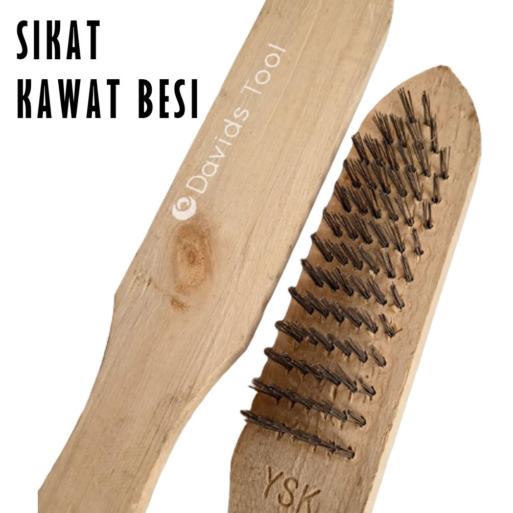 Sikat Kawat Baja Besi Gagang Kayu