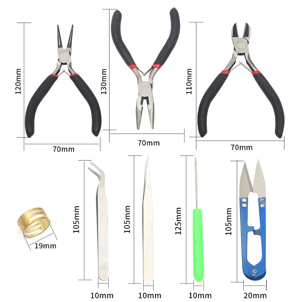 1 Set Jewelry Tools with Plies and Scissor Beading Kit for Jewelry Making DIY Tool(Pliers + Tweezers + Scissors + Ring + Awl)