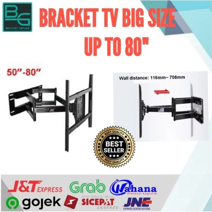 Bracket TV Swivel 4 arah 50 sampai 100 Inch Merk North Bayou NBSP5