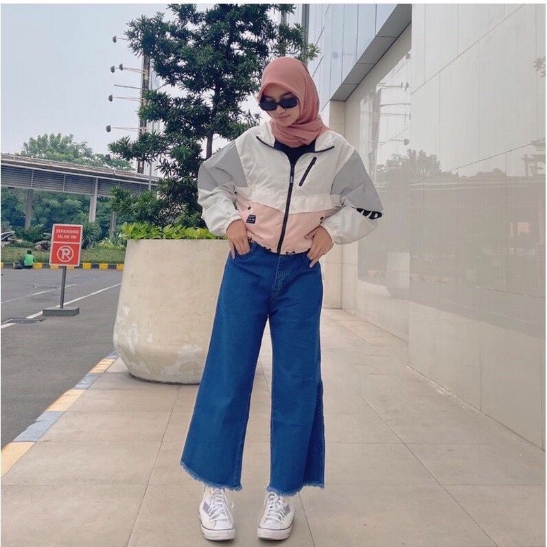 1KG MUAT 2PCS | HIGHWAIST KULOT JEANS WANITA RAWIS HITS OOTD FASHION WANITA SELEBGRAM