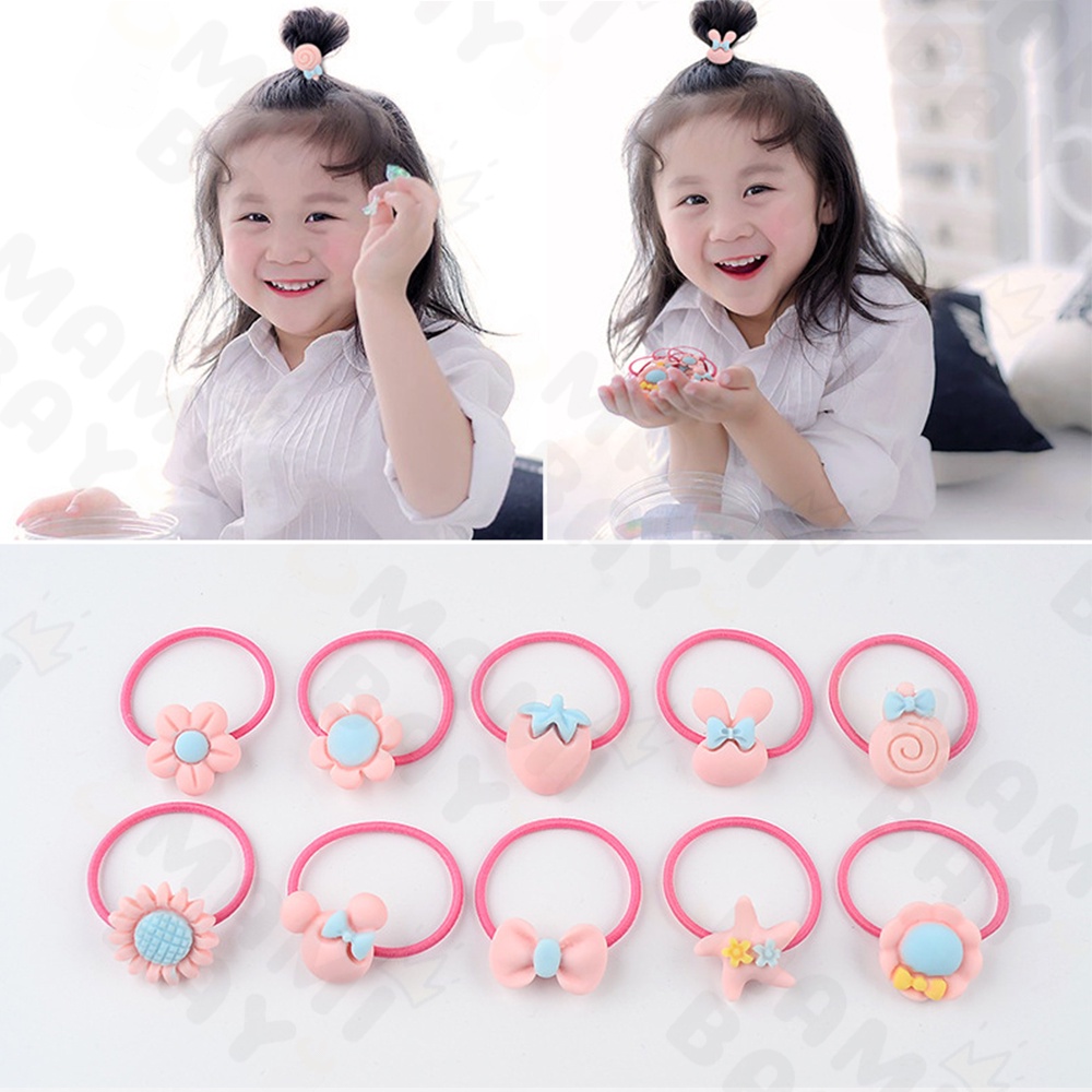 Mamibayi 20PCS karet rambut anak warna warni iket rambut korea