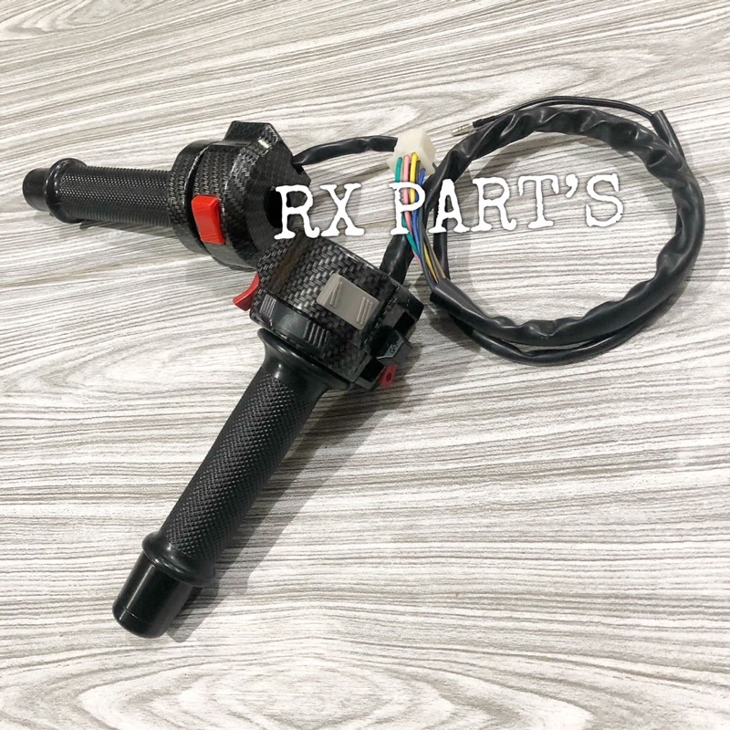 SATU SET SAKLAR KANAN KIRI CARBON / CARBON YAMAHA RX KING / RX KING NEW - VIXION OLD / LAMA - SCORPI