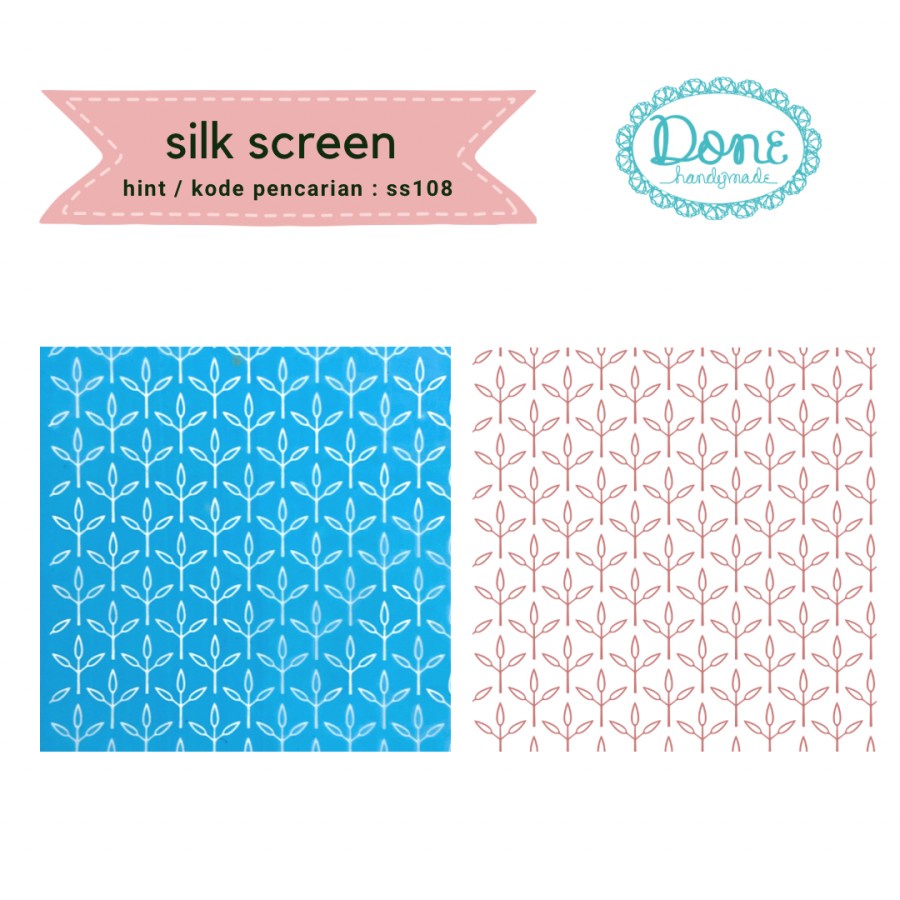 Done handymade silk screen motif clay scrapbooking leaf ss108