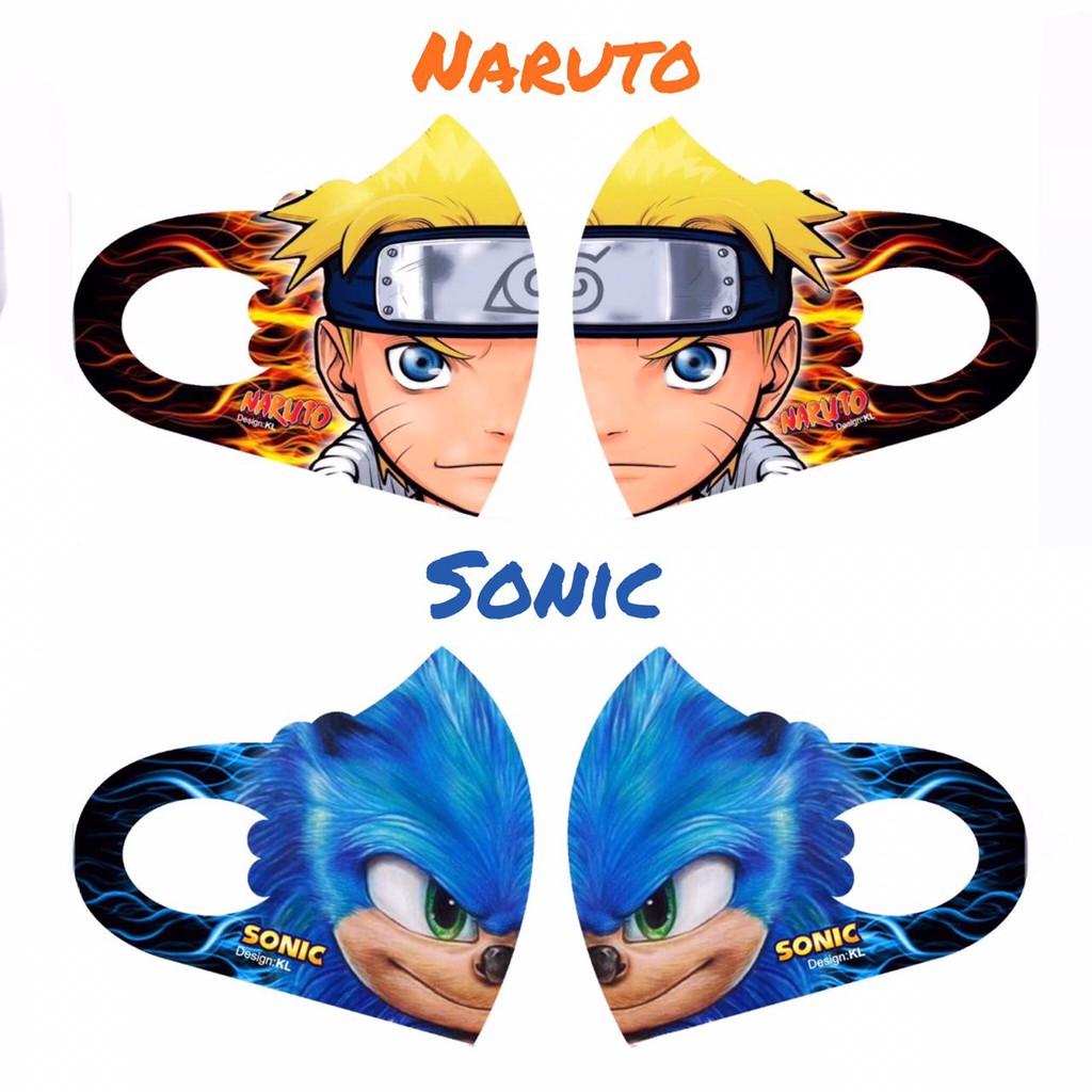 Masker Anak Scuba Karakter Kartun Hero Lucu NARUTO SONIC Printing Bahan Scuba Premium Shopee Indonesia