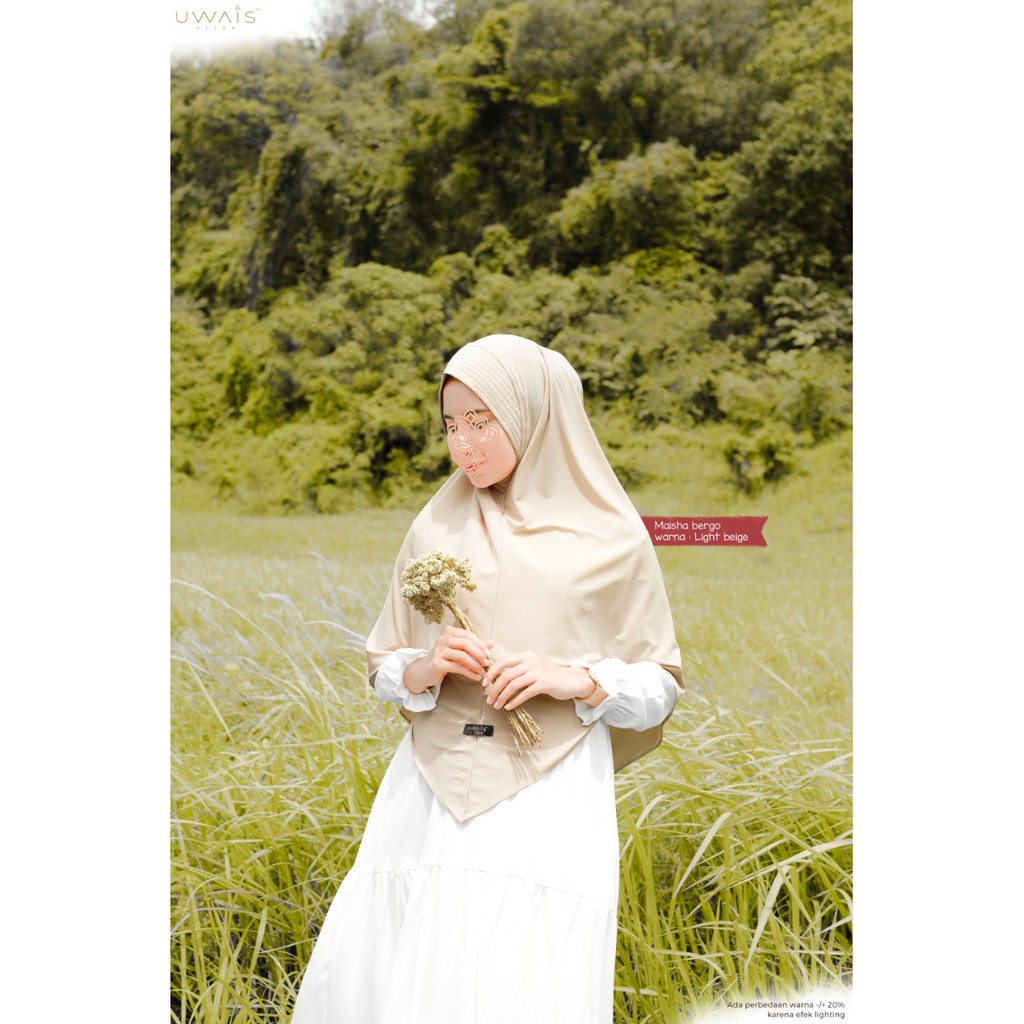 JILBAB INSTAN BERGO MAISHA KERUDUNG KAOS JERSEY  POLOS ANTEM UWAIS HIJAB SYARI TERBARU BEST SELLER-2