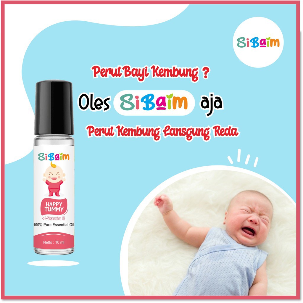 Meredakan Perut Kembung Bayi - minyak Essential Oil untuk bayi SIBAIM Happy Tummy (Essential Oil)