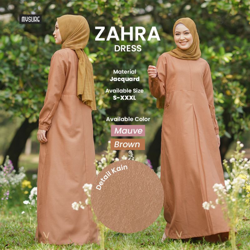 Dress Muslim Polos Jacquard - Gamis Simpel Original - Zahra by Mysure
