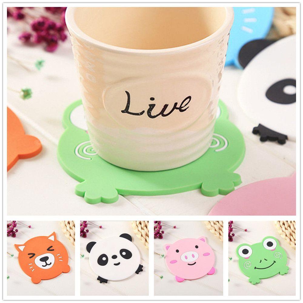 Solighter Silicone Coaster Cute Pad Hewan Aksesoris Dapur