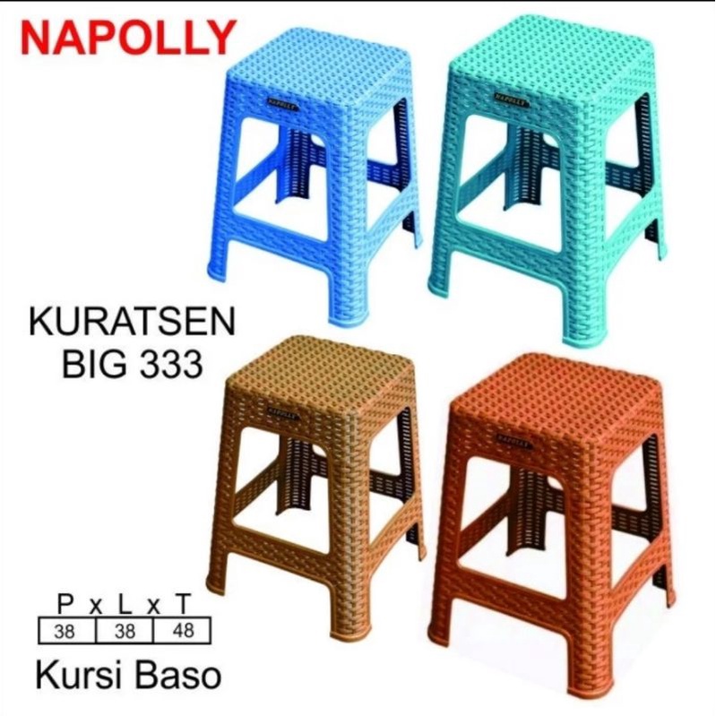 Kursi Bakso Napolly Motif Rotan Plastik