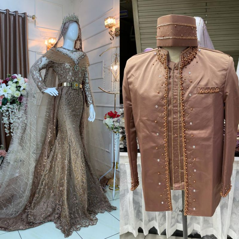 GAUN PENGANTIN COUPLE MEWAH MODERN//GAUN WEDDING COUPLE//BESKAP