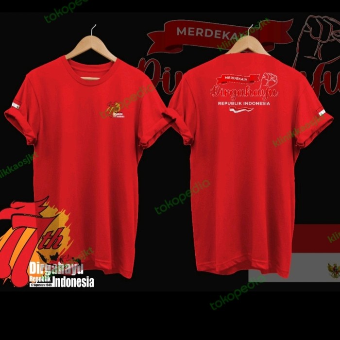 BAJU - KAOS DIRGAHAYU RI 77 - TSHIRT HUT KEMERDEKAAN INDONESIA TYPE 8