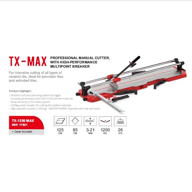 TERMURAH RUBI 17921 TILE CUTTER TX 1250 MAX/ALAT POTONG KERAMIK GRANIT ORIGINAL RUBI SPAIN