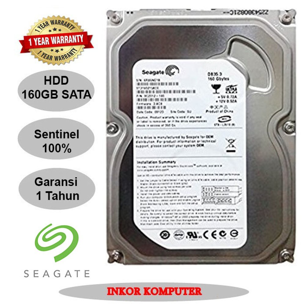 Hardisk Internal PC 160GB Sata Seagate Terbaik