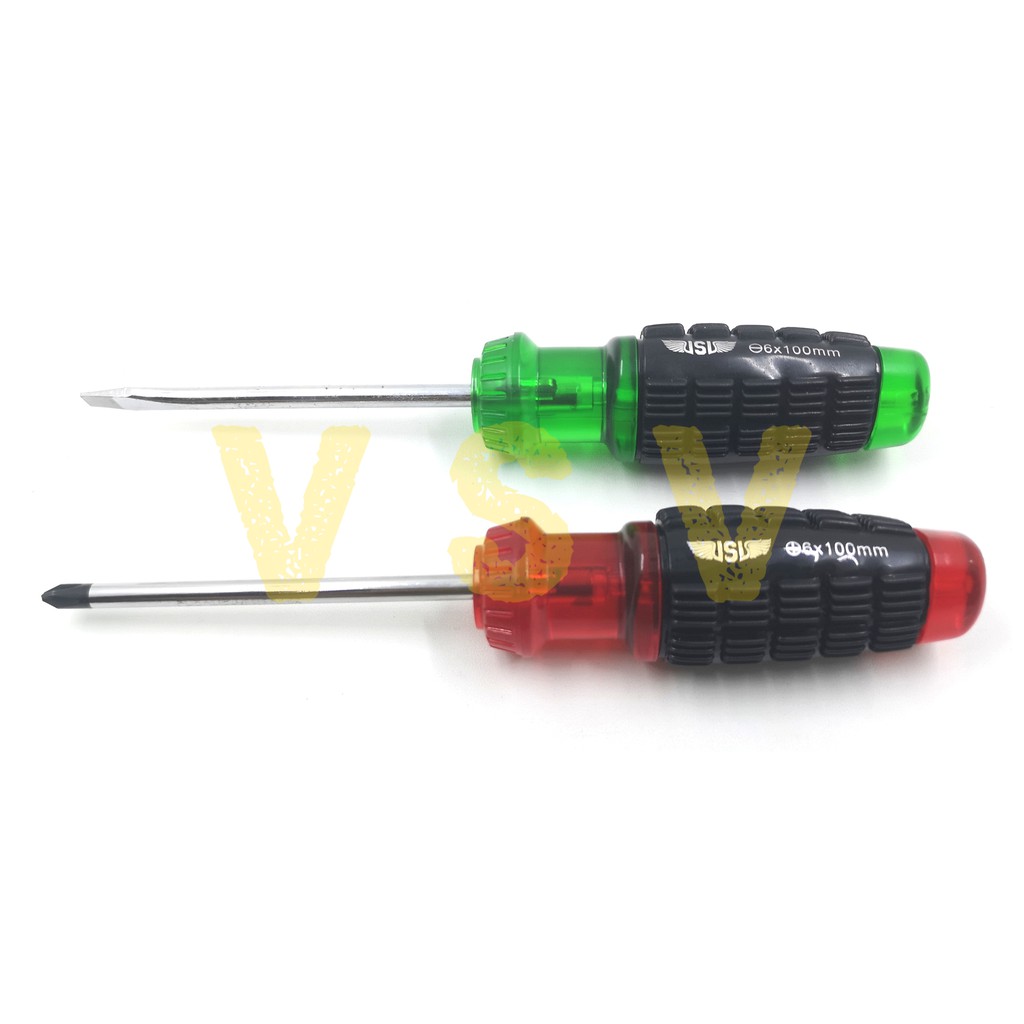 VSV Obeng gagang karet set 2 PCS 6x100[-][+] / Obeng karet / screwdriver