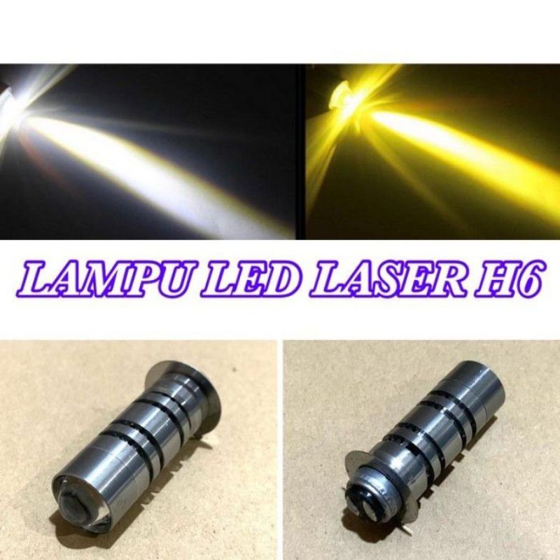 Lampu Led H6 Laser Hi Lo Beam 2 Warna Ac Dc Bebek Matic Universal - H6