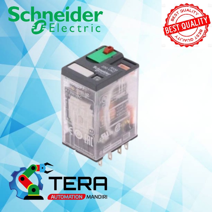 RXM4AB2P7 Miniature Plug-in relay 14pin 4PDT 6A 230 VAC + Socket READY