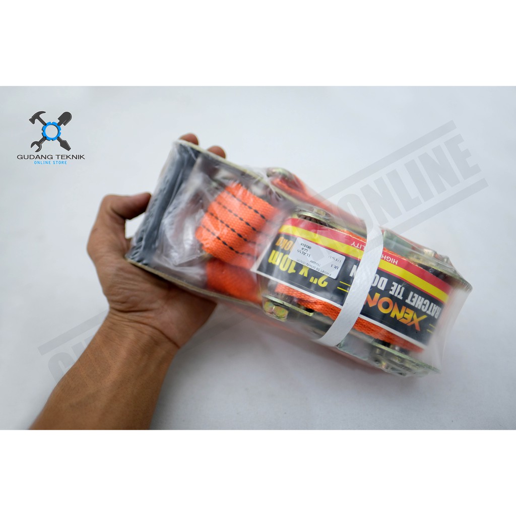 Tali Pengikat Barang 2T 10M Cargo Lashing Belt Ratchet Tie Down XENON