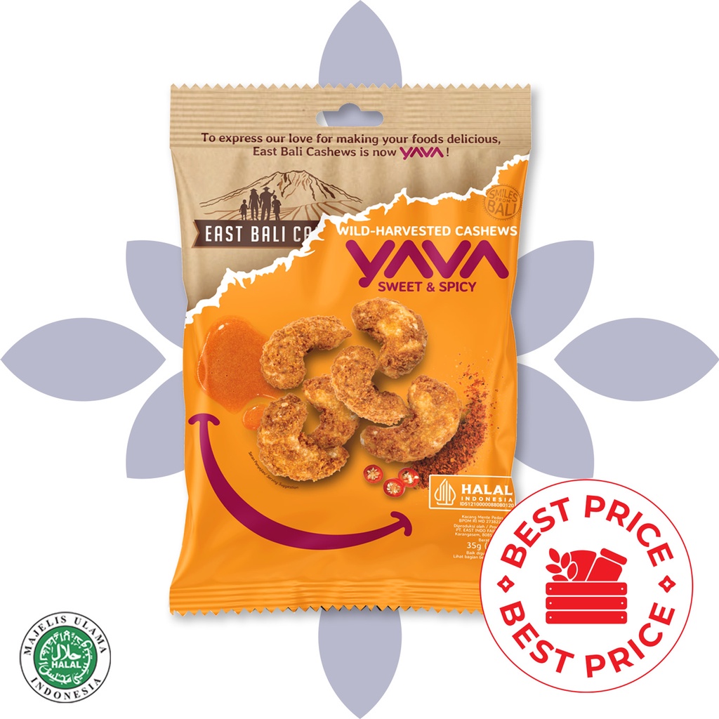 CASHEWS/KACANG METE MEDE - SWEET &amp; SPICY 35 GR - EAST BALI CASHEWS (YAVA)