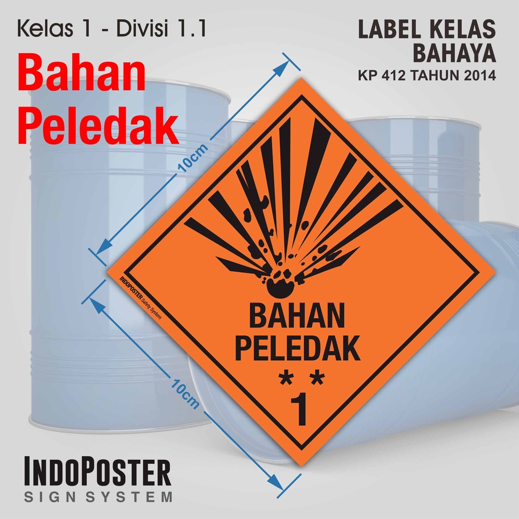 

Stiker IATA Label Kelas Material Bahaya Dangerous Goods - Bahan Peledak Explosive