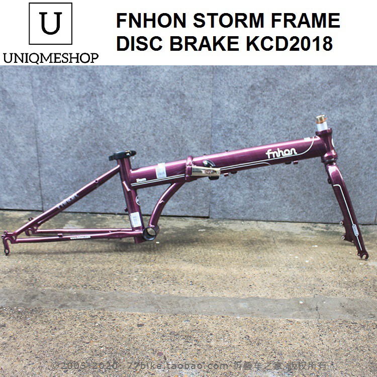 Sepeda Lipat FNHON Storm Frame Disc Brake Discbrake KCD2018 Purple Maroon New Baru