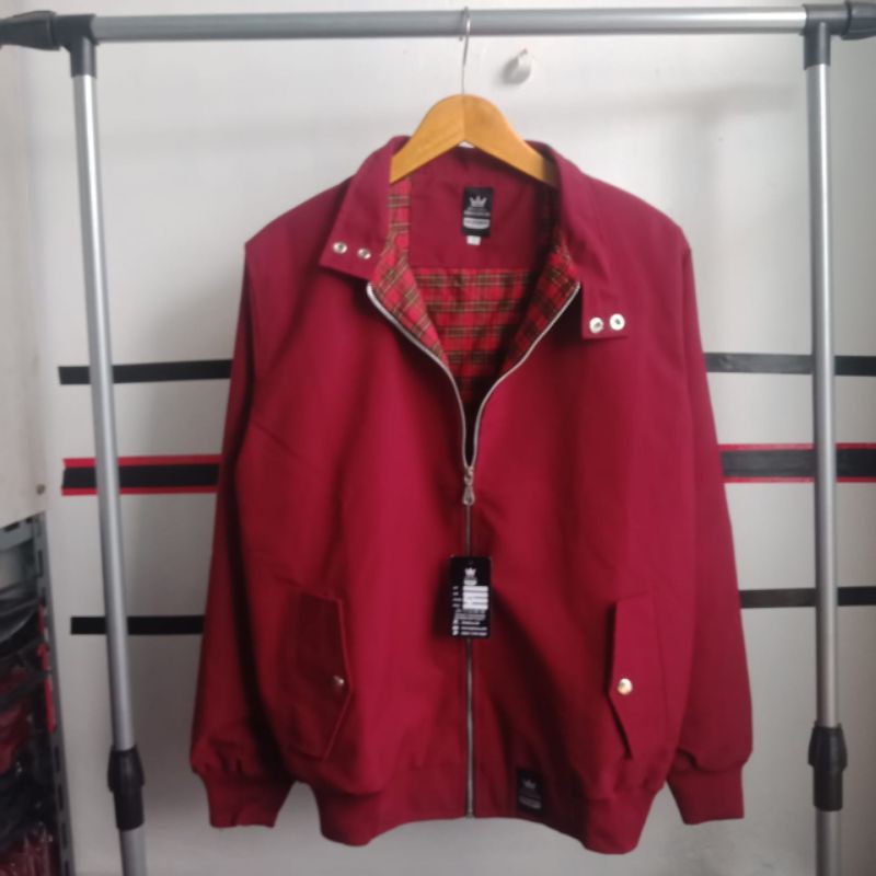 HARINGTONE JAKET PRIA TERLARIS - OFFICE HARINGTON ORI TERMURAH-Maron canvas