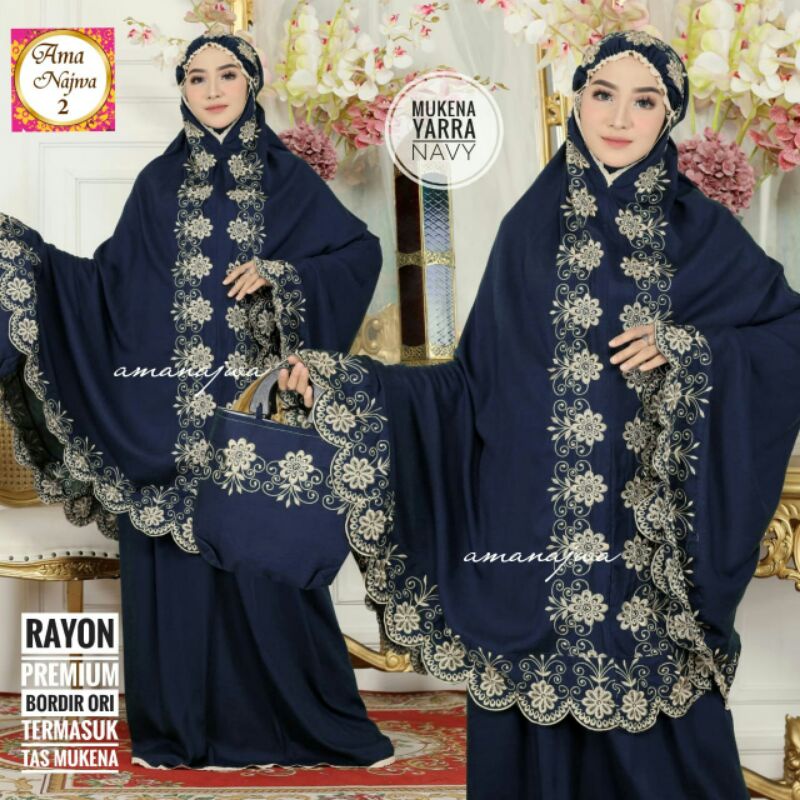 MUKENA YARRA /MUKENA KATUN RAYON MUKENA BORDIR